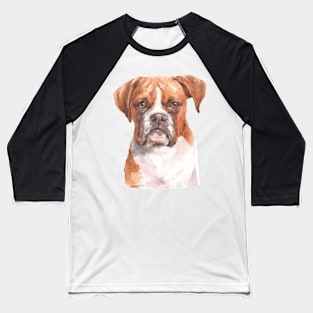 Cute Boxer Watercolor Art Baseball T-Shirt